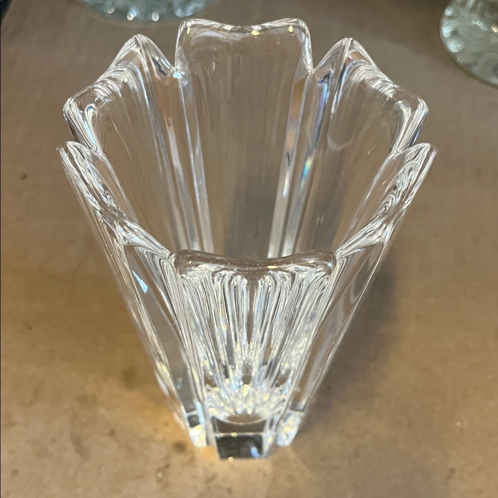 Elegant signed Orrefors Clear Glass Vase 5 1/2 inch,signed